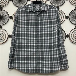 Selected Homme Grey Plaid Button Down Shirt
